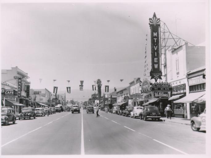 Castro Street and the theater, 1950s